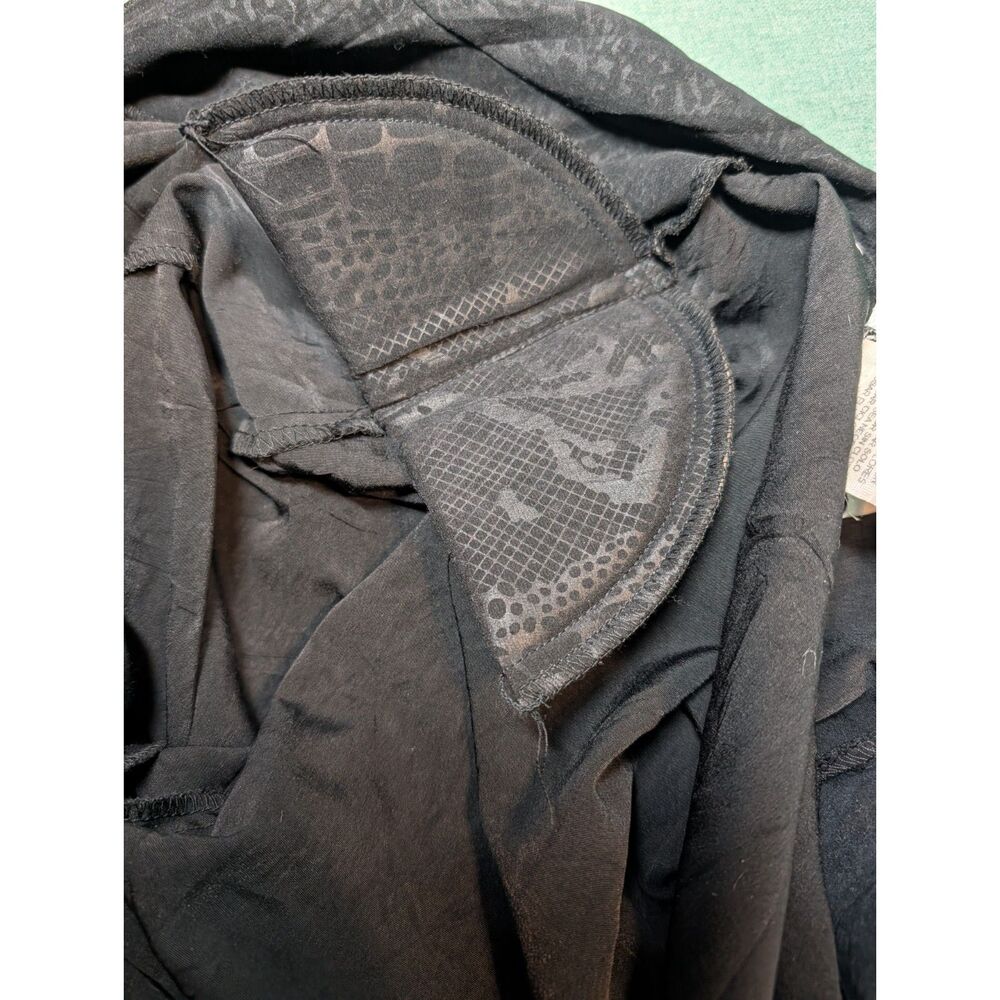Vintage 90s Erin London Black Tonal Reptile Print Zip Jacket Petite Medium Y2K - Picture 6 of 8